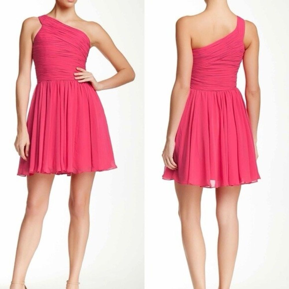 Halston Heritage ruched cocktail dress